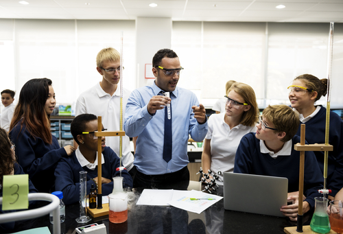 lab students